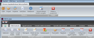 crm rendszer főmenü